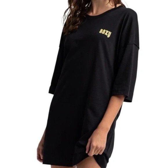 Roxy Macrame Hour Anthracite Graphic T Shirt Tee Oversized, XS, NWT - Picture 2 of 9